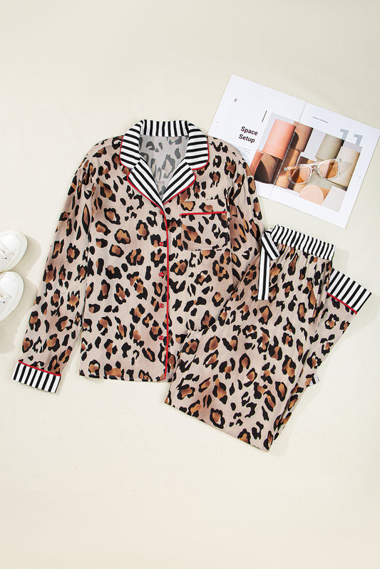 Leopard Print Pajama Set For Trendy Comfort