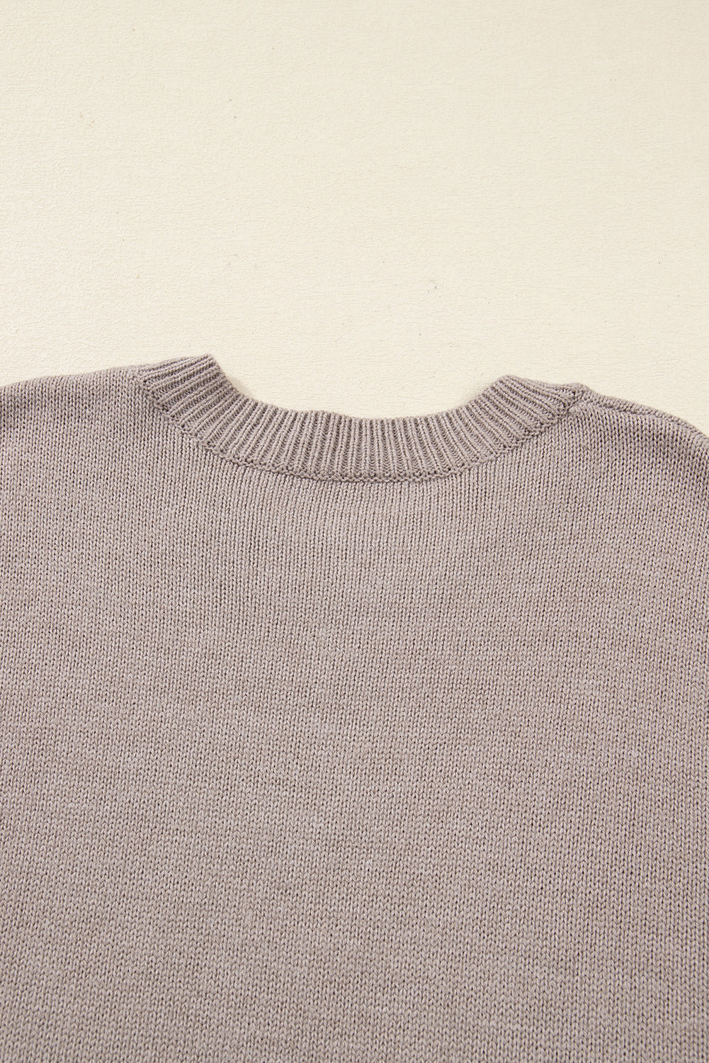 Beige Embroidered Floral Sweater