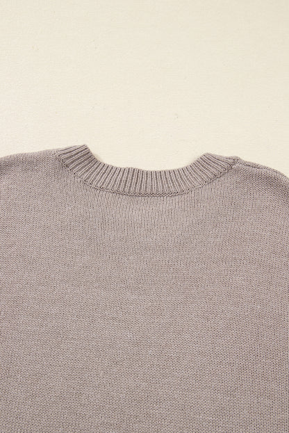 Beige Embroidered Floral Sweater