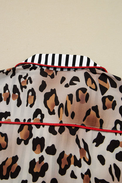 Leopard Print Pajama Set For Trendy Comfort