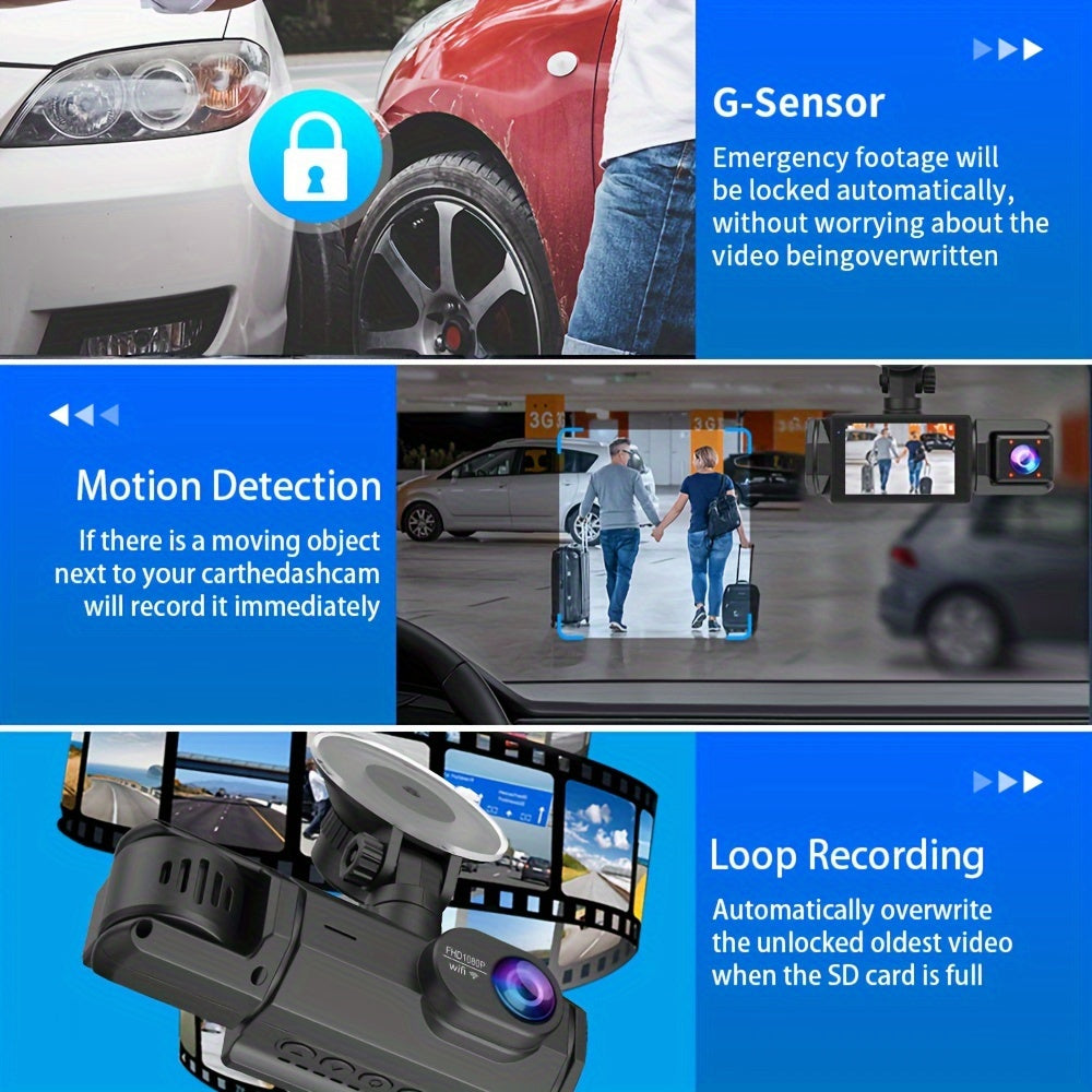 3 Channel Dash Cam With Night Vision