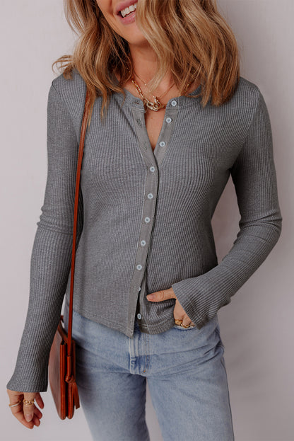 Ribbed Knit Slim Cardigan Trendy Layering