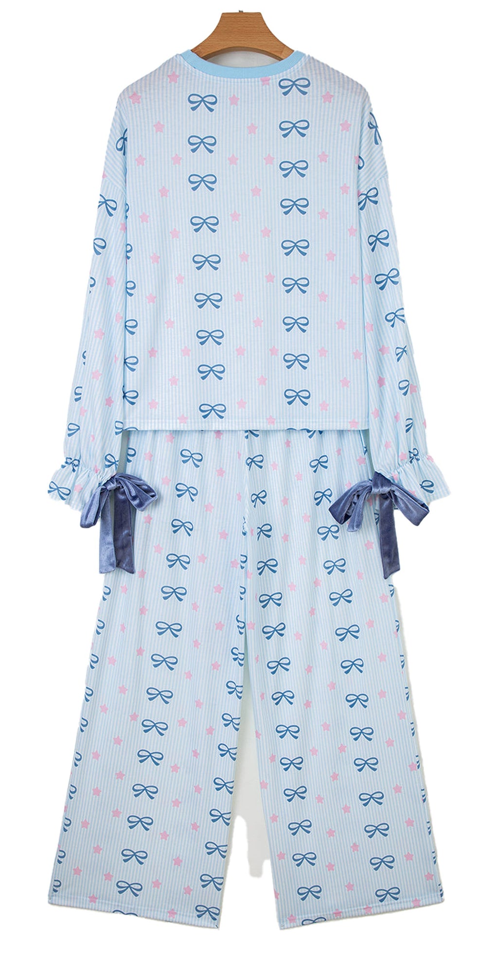 Sky Blue Stripe Lounge Set For Comfort