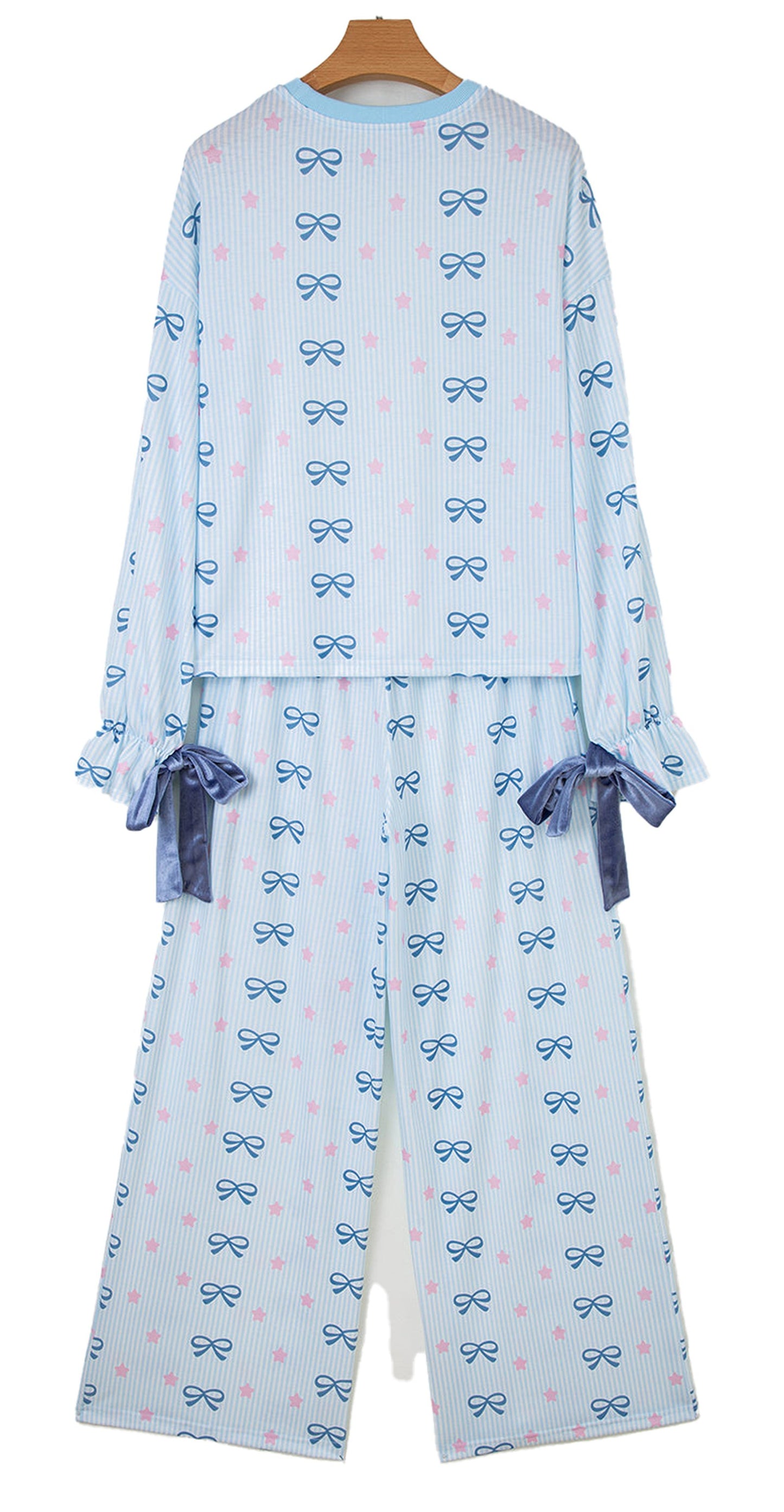 Sky Blue Stripe Lounge Set For Comfort