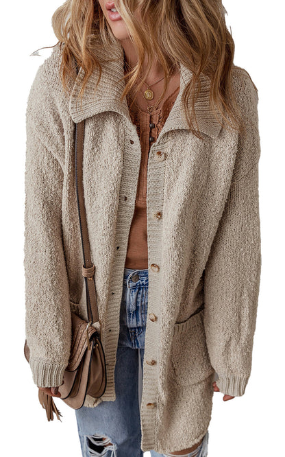 Jet Stream Collared Button Up Cardigan