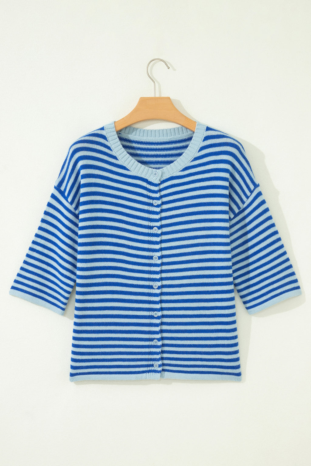 Cable Knit Cardigan Men in Striped Design