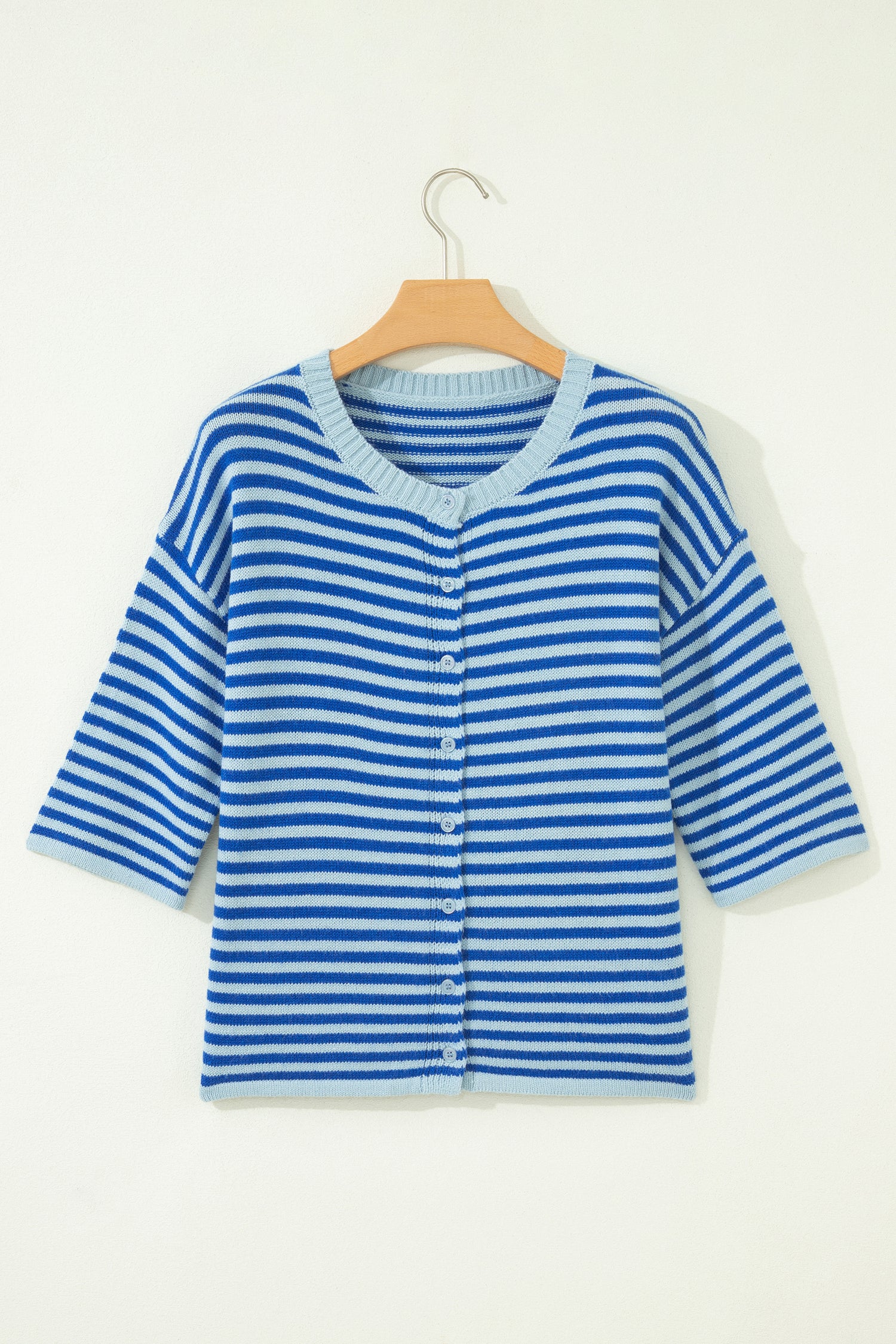 Cable Knit Cardigan Men in Striped Design