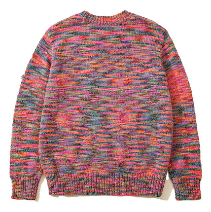 Purple Space Dye Sweater For Trendy Looks