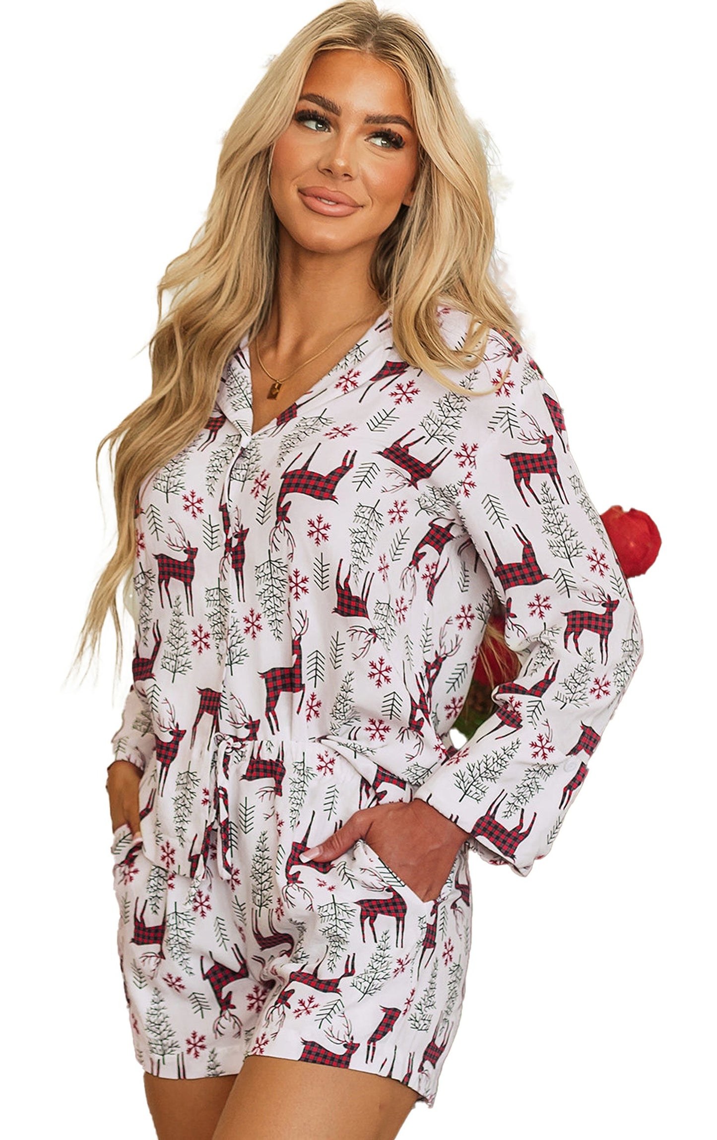 White Christmas Deer Lounge Set For Comfort