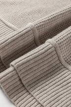 Gray Waffle Knit Sweater For Stylish Comfort