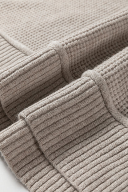 Gray Waffle Knit Sweater For Stylish Comfort