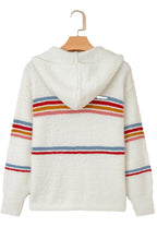 White Popcorn Sweater With Hood