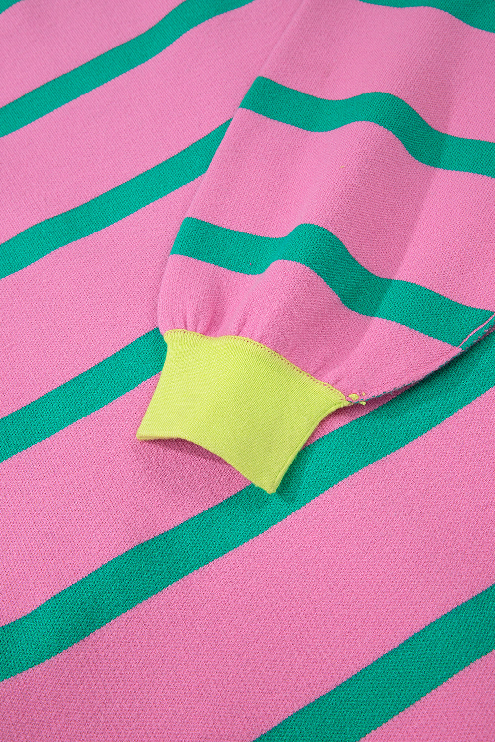 Pink Stripe Colorblock Cardigan For Trendy Style