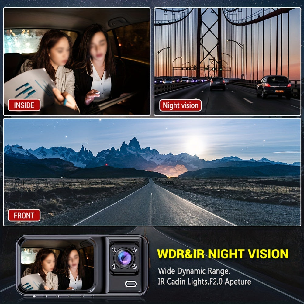 Dual Lens Dash Cam For Car Full Hd 1080p