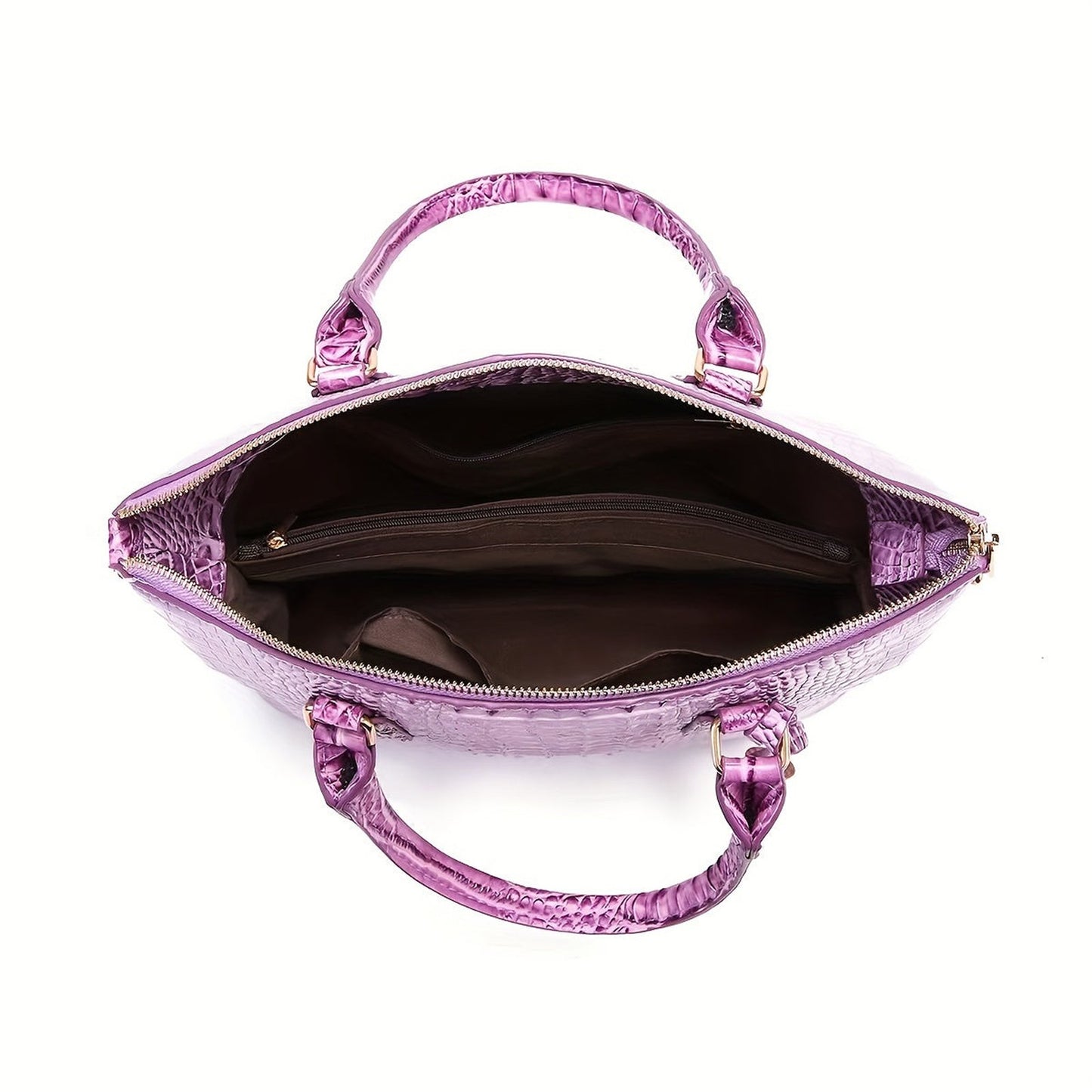 Crocodile Embossed Womens Handbag Chic Satchel