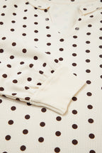 White Polka Dot Lounge Set For Comfort