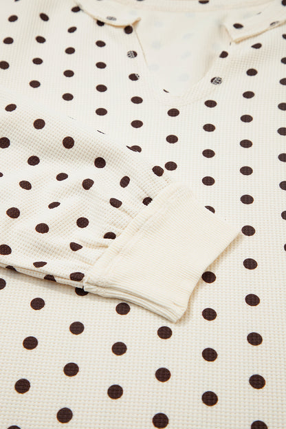 White Polka Dot Lounge Set For Comfort