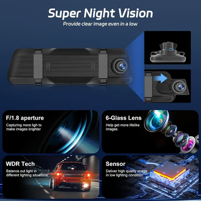 4k Mirror Dash Cam Front And Rear