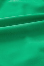 Bright Green Solid Color V Neck Short Puff Sleeve High Waist Tiered Maxi Dress