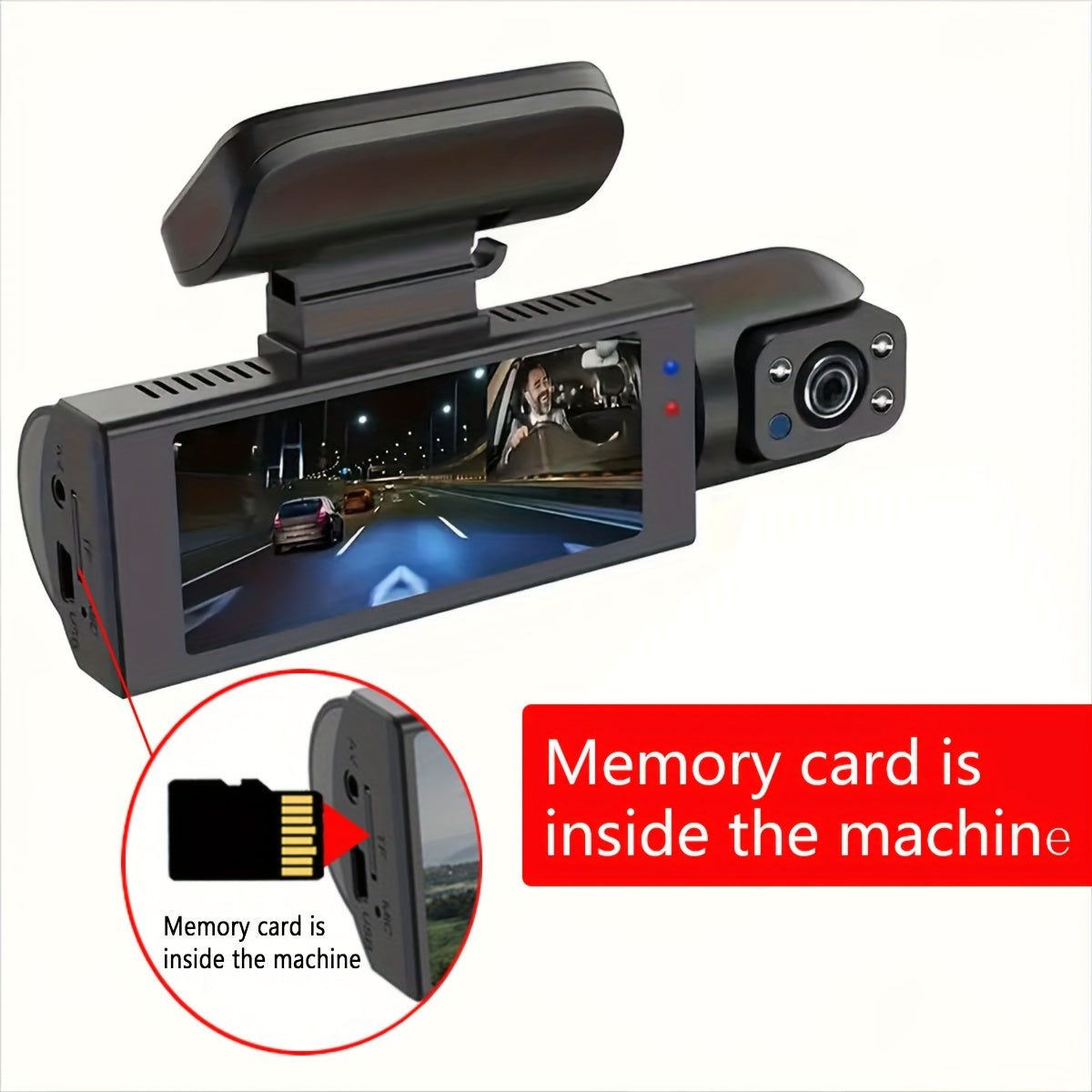 1080p Dual Dash Cam With Night Vision