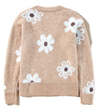 Smoke Gray Floral Knit Cardigan