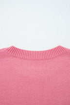 Peach Blossom Embroidered Western Sweater
