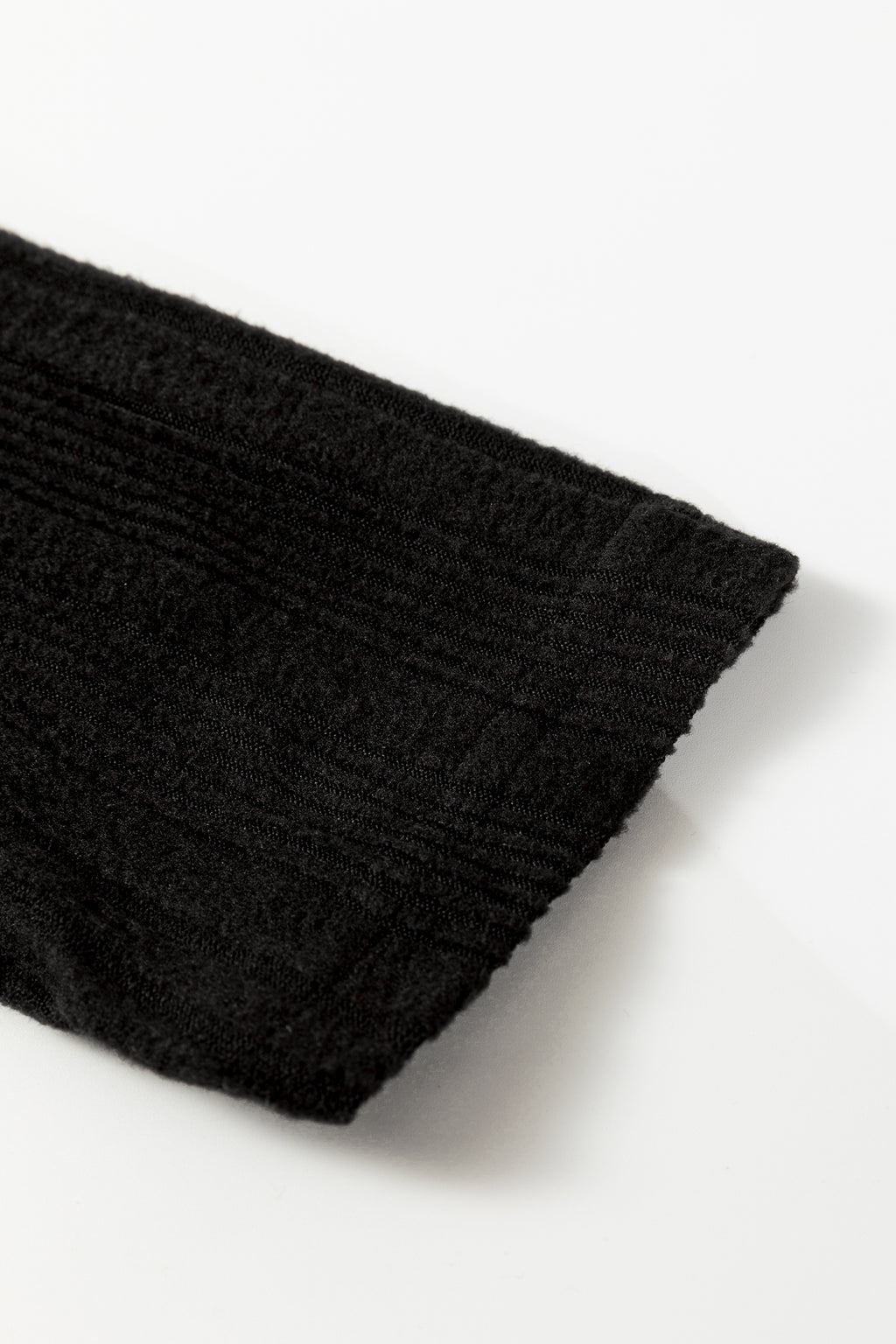 Black Ribbed Open Front Cardigan