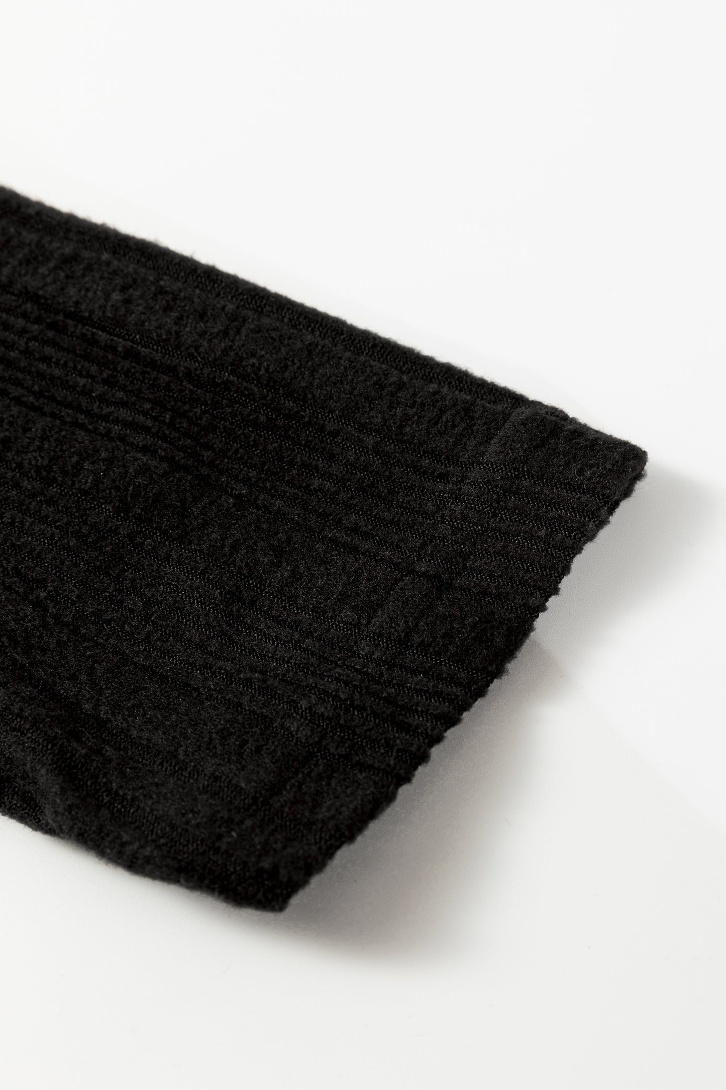 Black Ribbed Open Front Cardigan