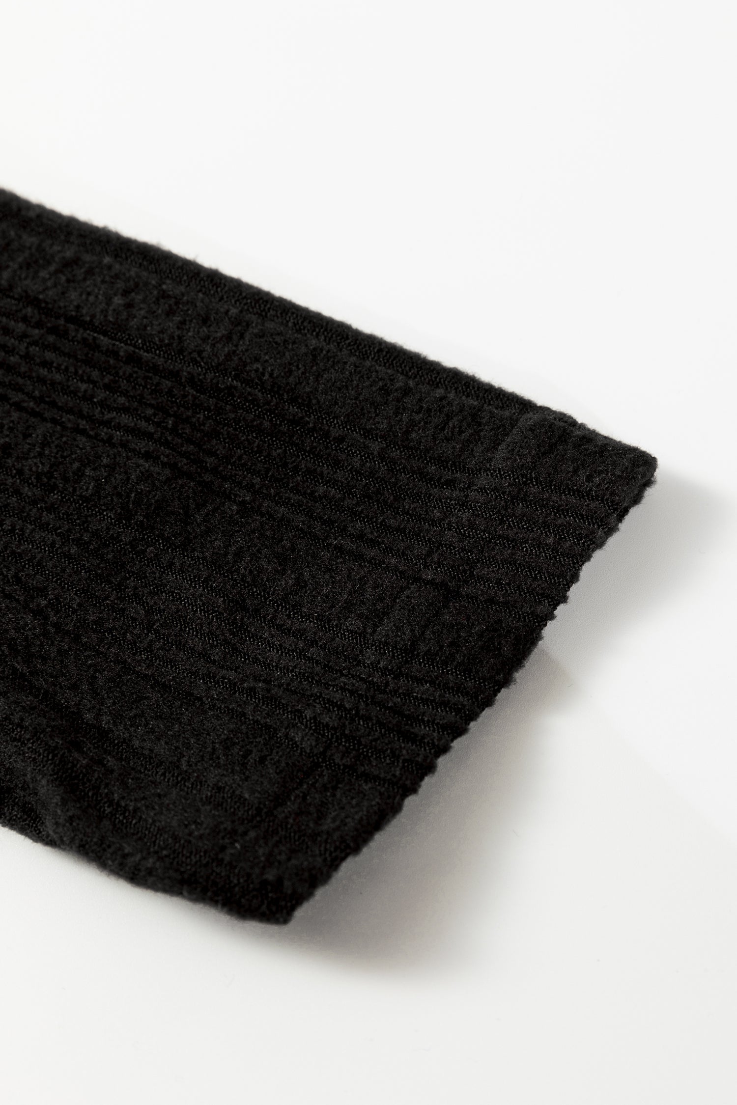 Black Ribbed Open Front Cardigan