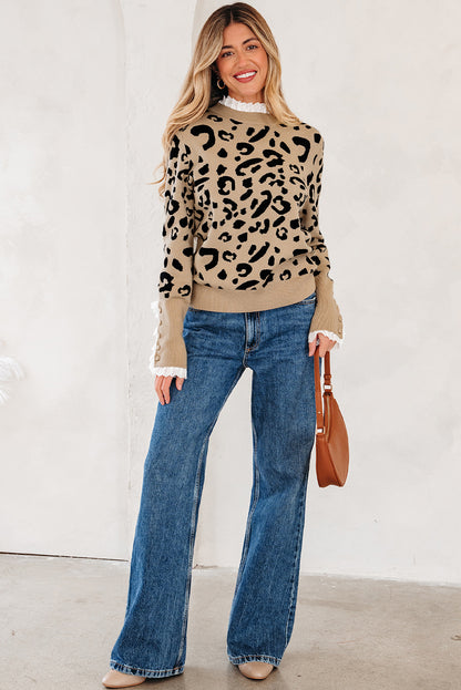 Brown Leopard Print Sweater For Style