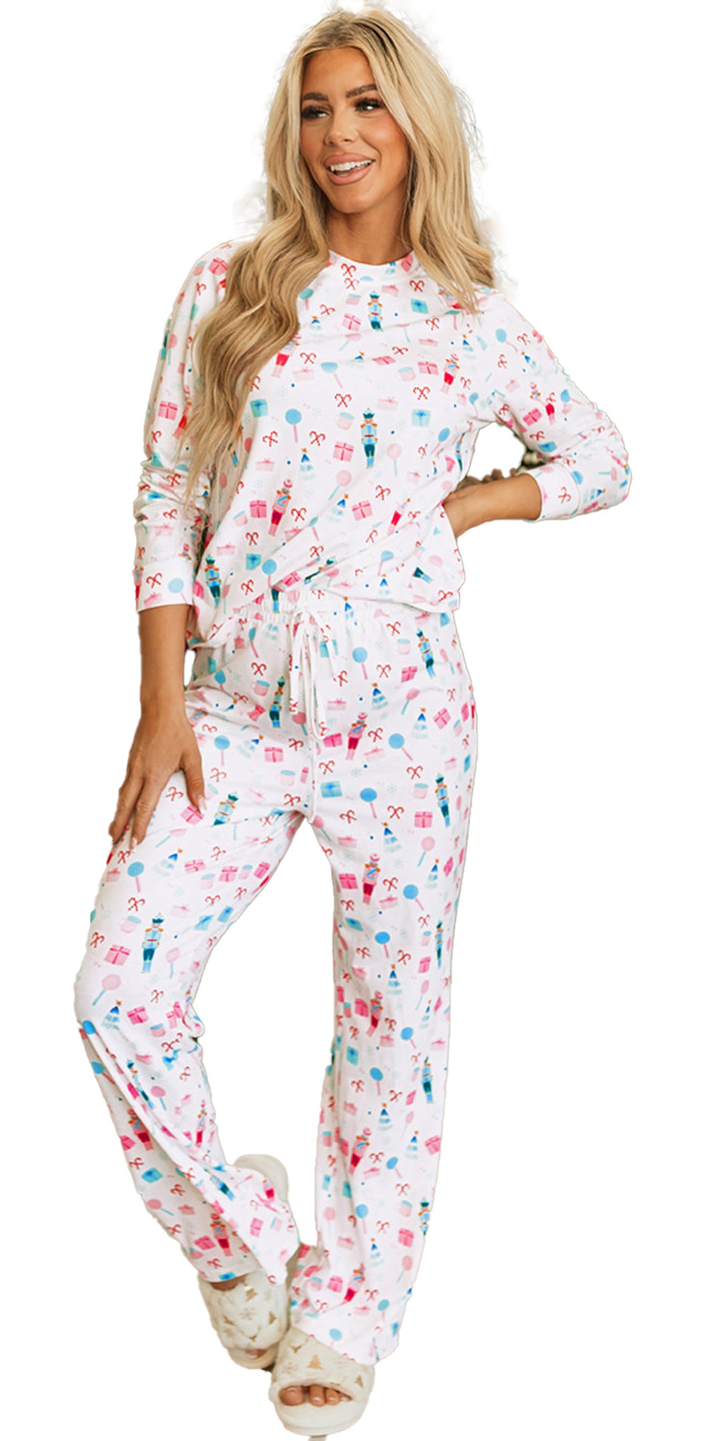 White Christmas Pajama Set Women