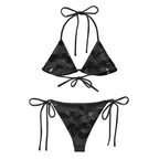LuckeLadybug Eco Friendly Women's Swimwear in Black Triangle Bikini with Stylish Tie Design