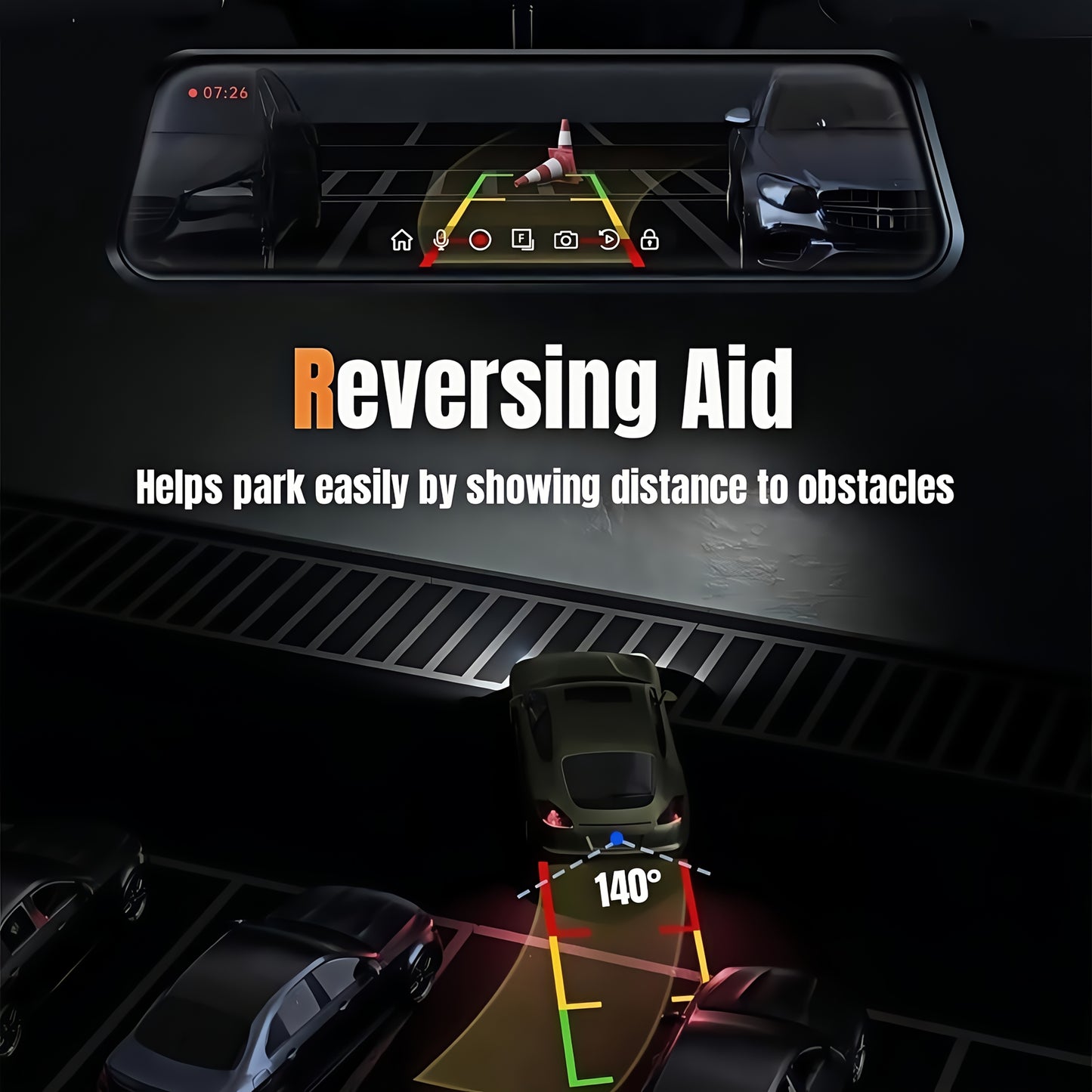 4k Mirror Dash Cam Front And Rear