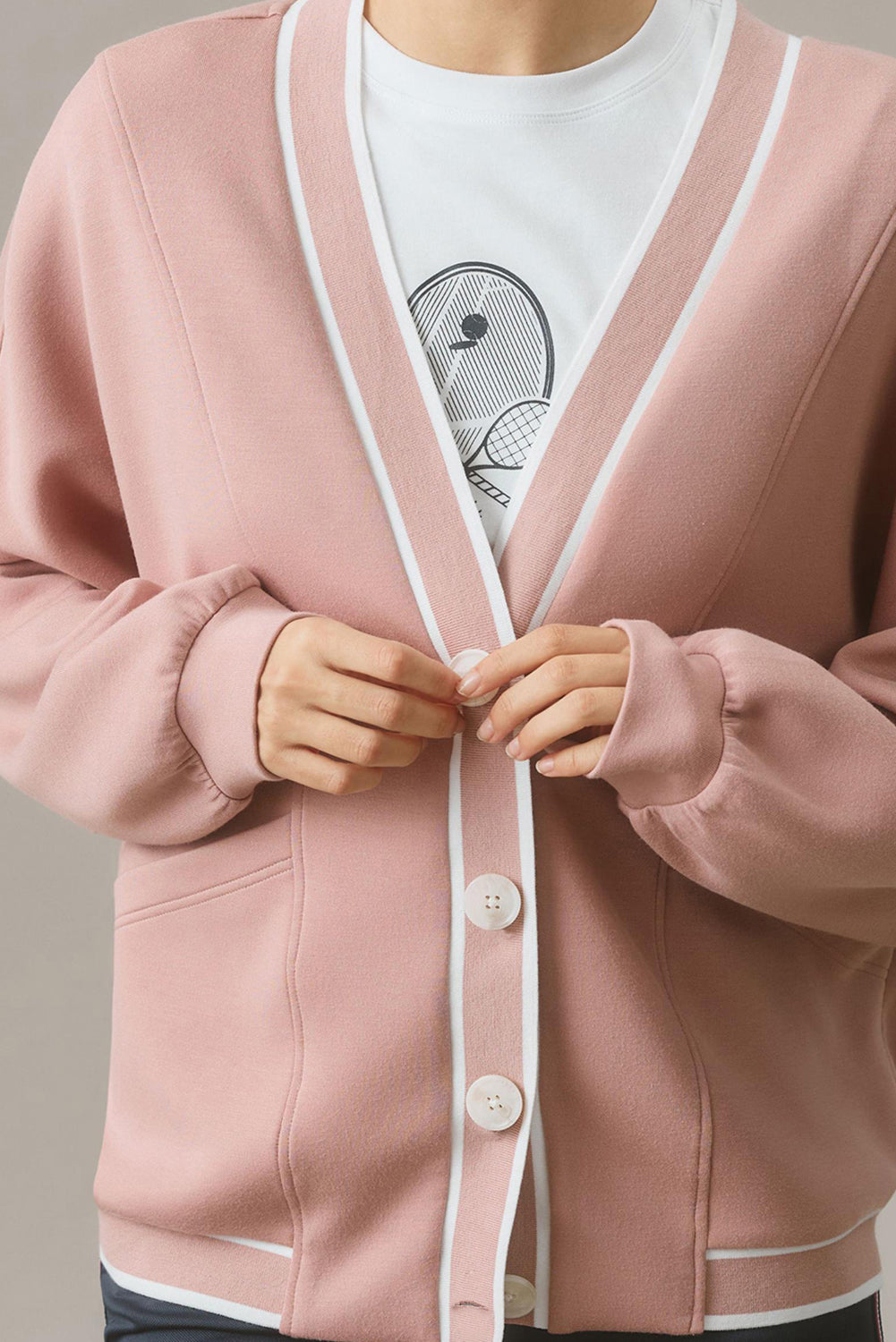 Pink Stripe Knit Cardigan For Stylish Layers