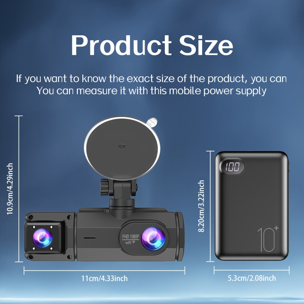 3 Channel Dash Cam With Night Vision