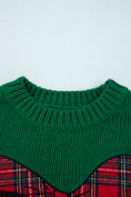 Evergreen Plaid Bow Christmas Sweater