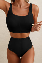 Black Bikini - High-Waisted Stylish Swimwear