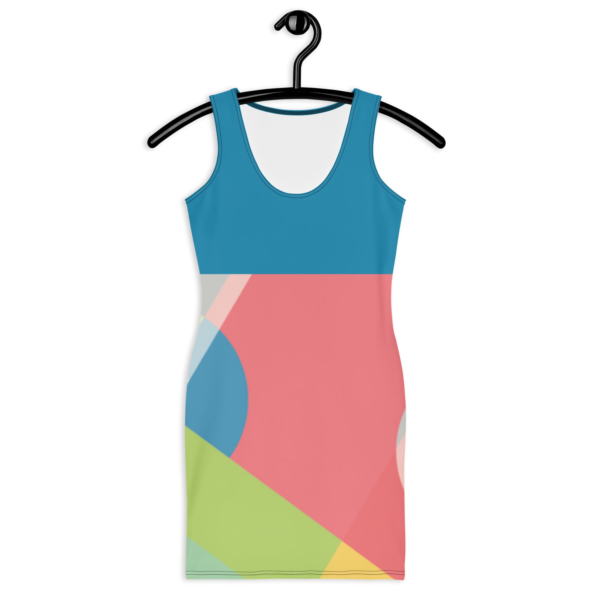 LuckeLadybug colorful elegant bodycon dress for women with sleeveless design on hanger