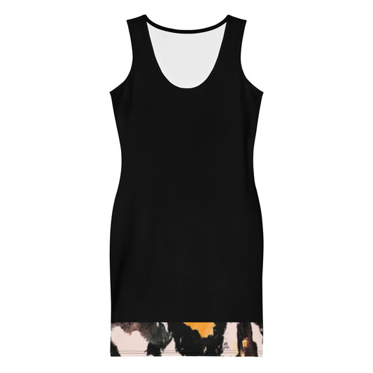 LuckeLadybug elegant fitted black dress bodycon style with sleeveless scoop neck design