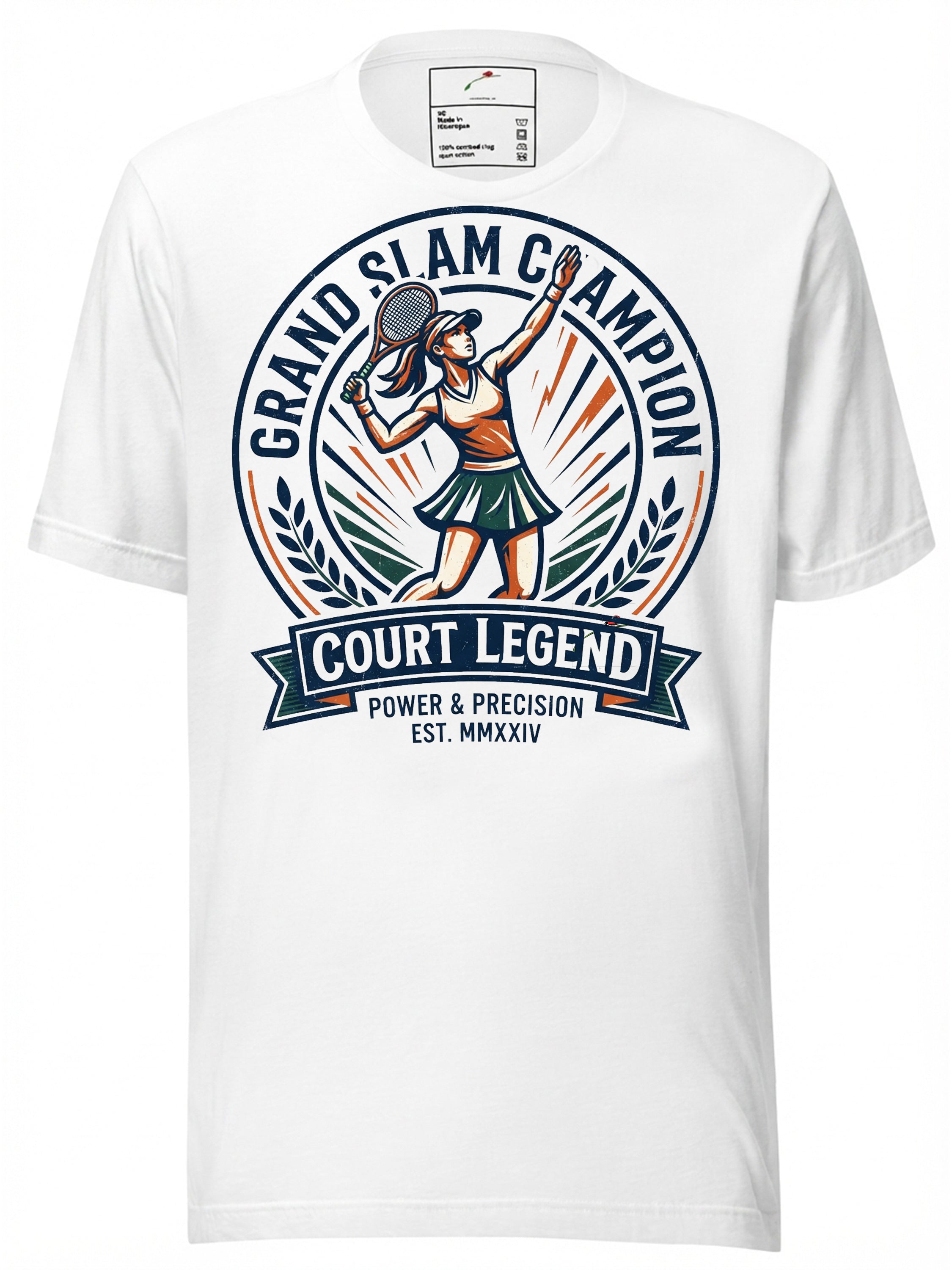 LuckeLadybug T-Shirt featuring Elena Rybakina graphic design with a tennis player and champion theme