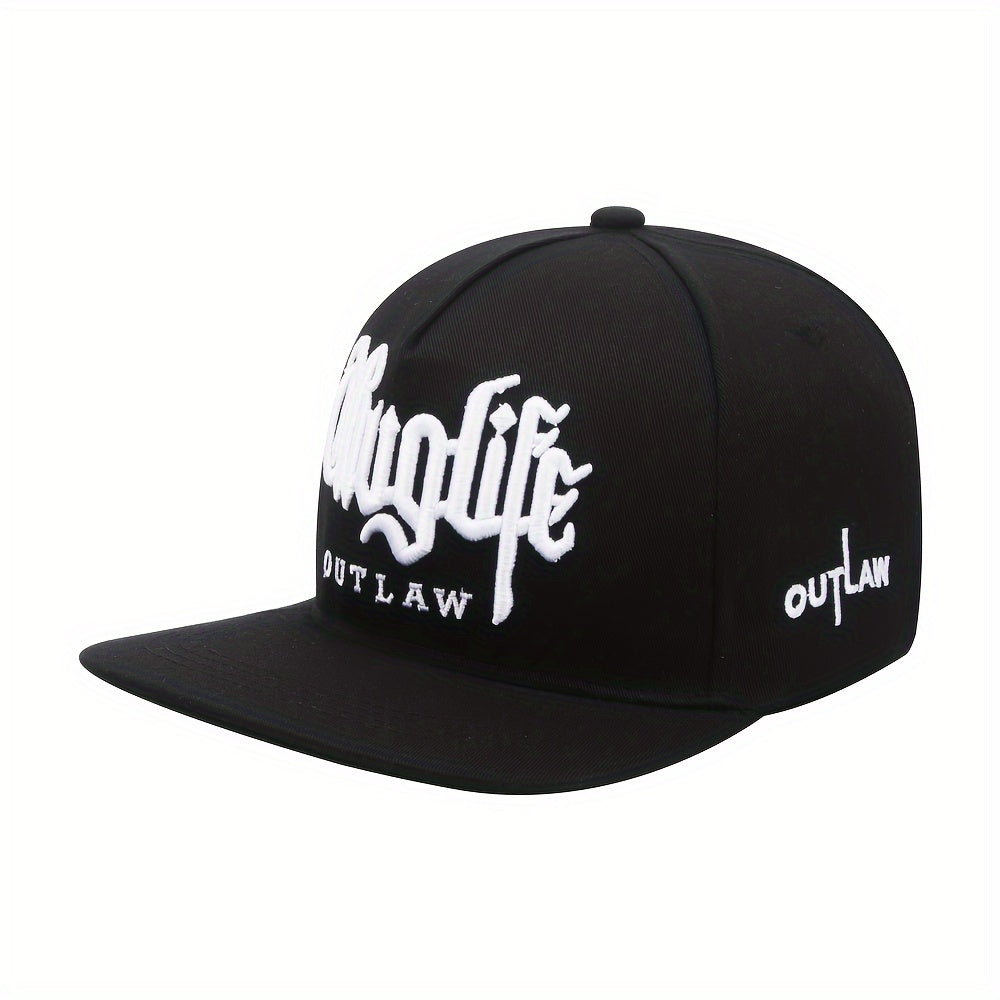 LuckeLadybug Embroidered Baseball Hat for Men and Women with Stylish Black and White Design