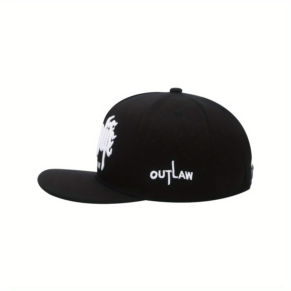 LuckeLadybug embroidered baseball hat for men and women with a stylish black design and flat brim