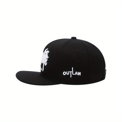 LuckeLadybug embroidered baseball hat for men and women with a stylish black design and flat brim