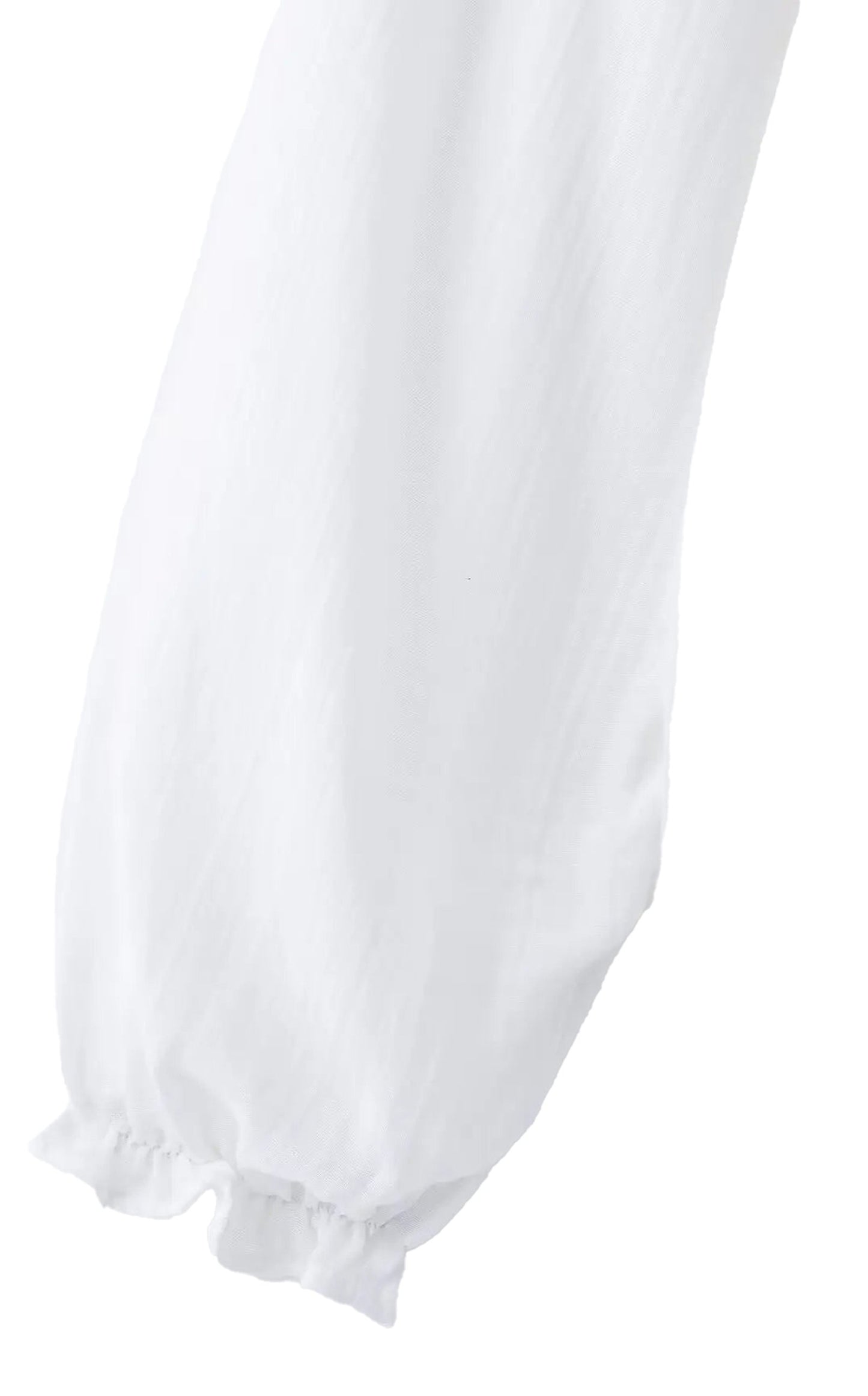 LuckeLadybug LLC Embroidered white blouse for women with flowing sleeves and delicate detailing