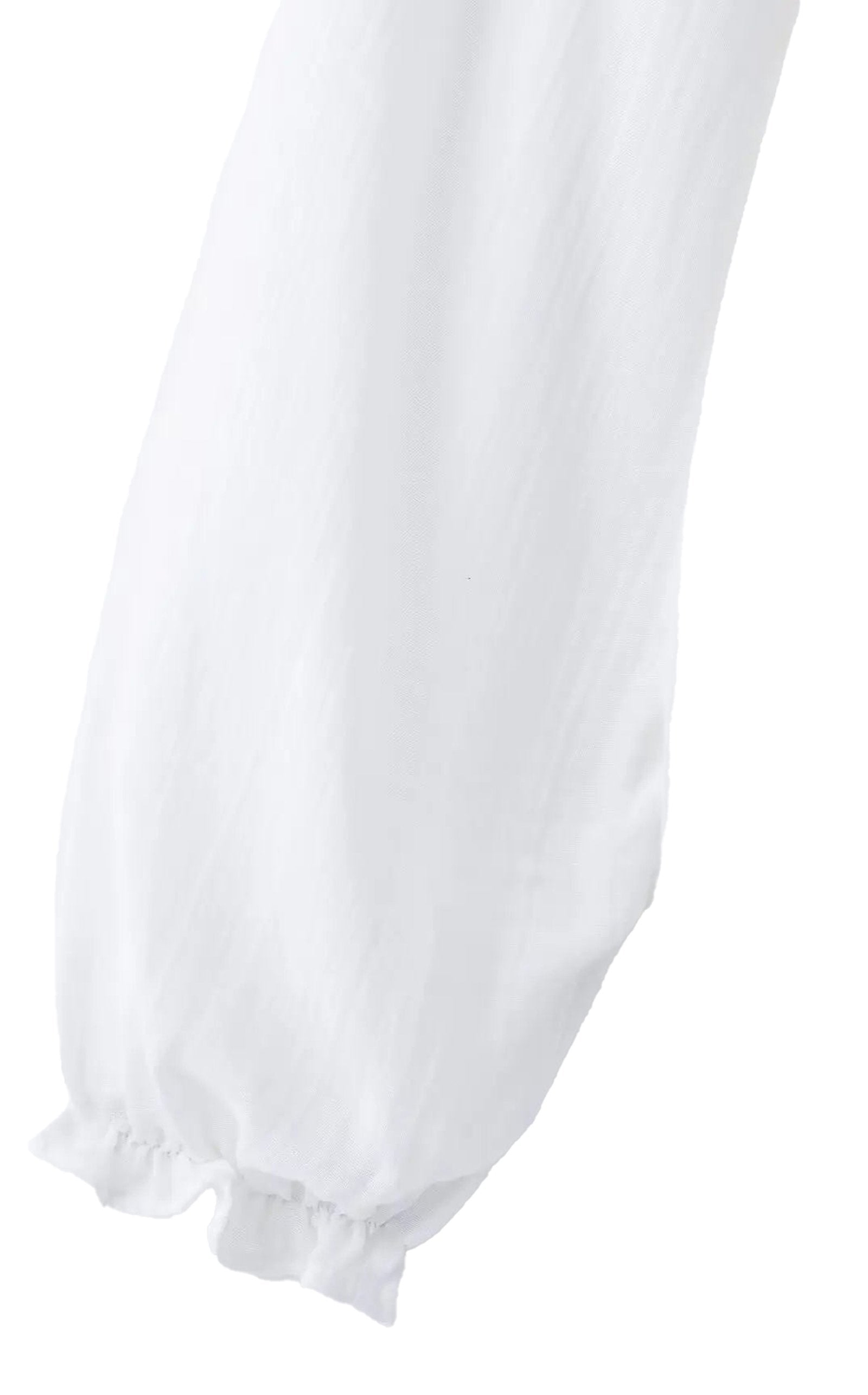 LuckeLadybug LLC Embroidered white blouse for women with flowing sleeves and delicate detailing