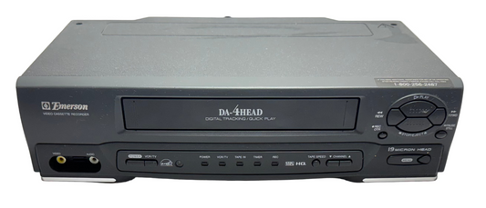 Emerson EWV401 VCR with digital tracking and quick play features for VHS playback