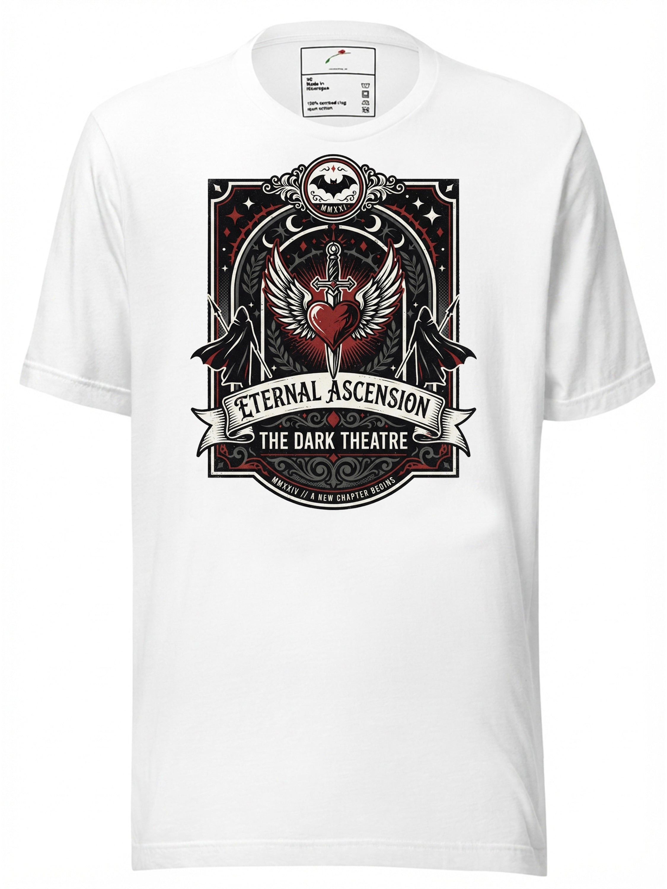 LuckeLadybug LLC White T-Shirt featuring Enhypen Eternity Ascension Graphic Design