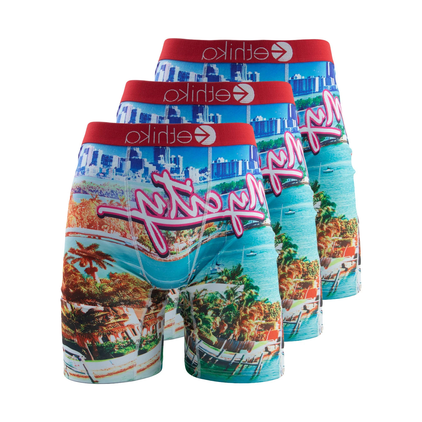 Mens Fashion Print Boxer Briefs 3 Pack