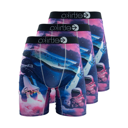 Mens Fashion Print Boxer Briefs 3 Pack