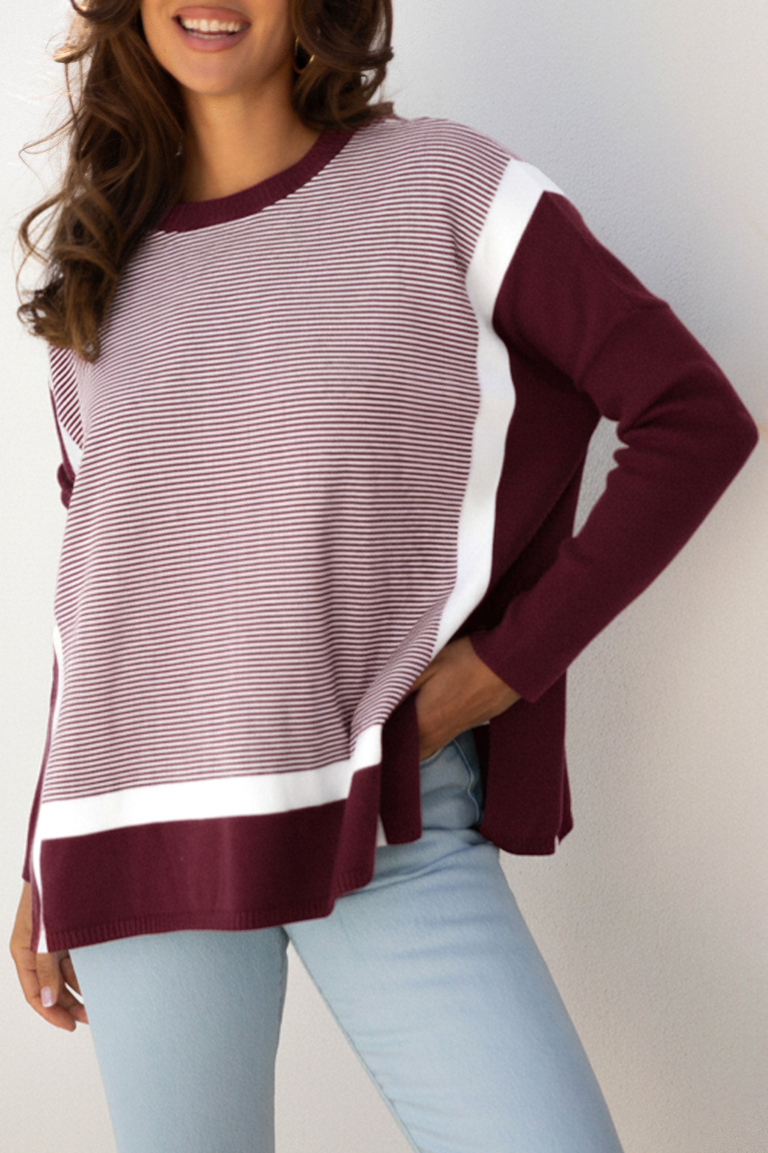 Green Stripe Oversized Sweater